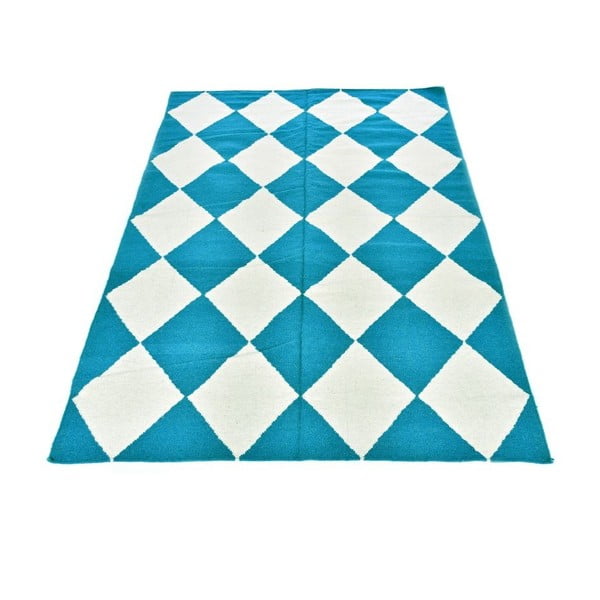 Vlnený koberec Geometry Classic Turquoise, 160x230 cm