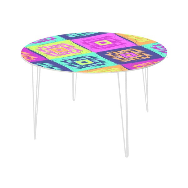 Jedálenský stôl Colorful Triangles, 120 cm