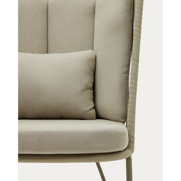 Zelené kovové záhradné kreslo Saconca – Kave Home-image-2