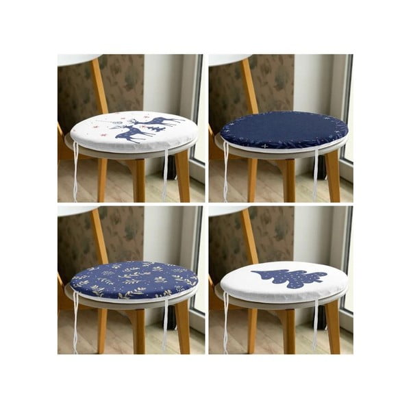 Sedáky v súprave 4 ks s vianočným motívom ø 40 cm Blue Christmas – Mila Home-image-3