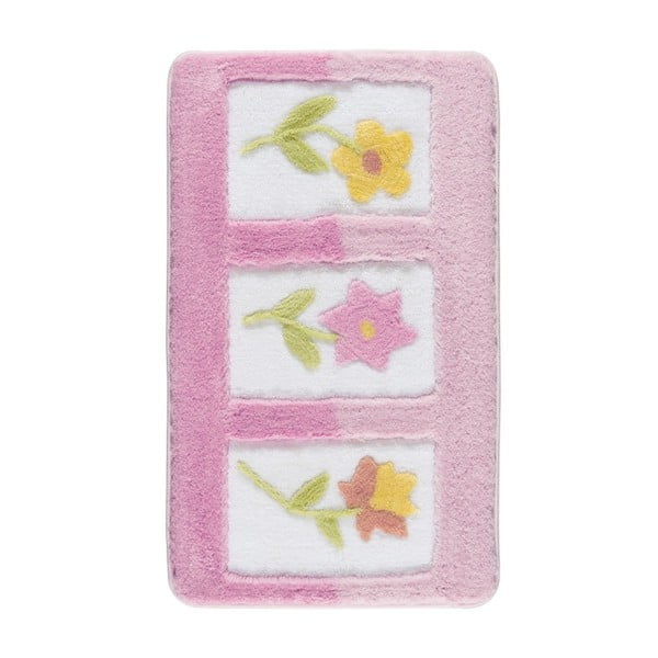 Ružová predložka do kúpeľne Confetti Bathmats Anjelik, 60 × 100 cm