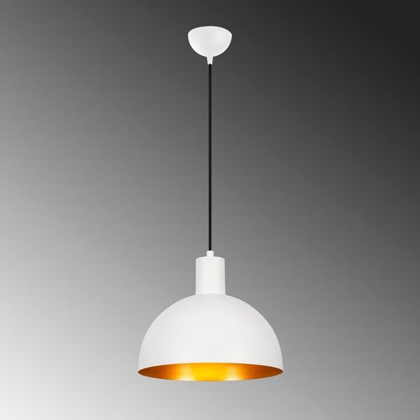 Závesné svietidlo v bielej a zlatej farbe s kovovým tienidlom ø 30 cm Sivani – Opviq lights-image-2