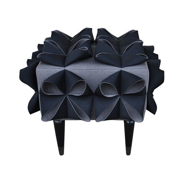 Taburetka Origami, čierna