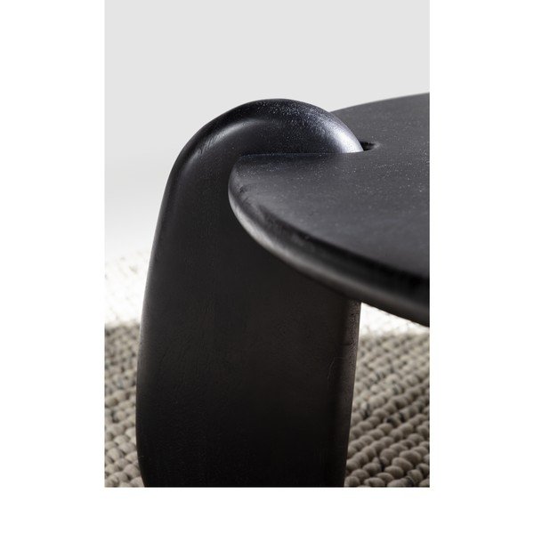 Čierny okrúhly konferenčný stolík z mangového dreva ø 80 cm Tamira – MOME-image-4