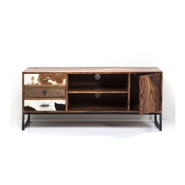 TV komoda z palisandrového dreva a koženými detailmi Kare Design Rodeo, dĺžka 140 cm