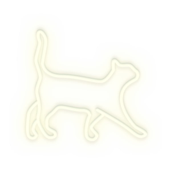 Biela nástenná svietiaca dekorácia Candy Shock Cat, 40 x 37 cm-image-1