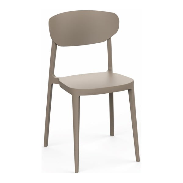 Svetlohnedá plastová záhradná stolička Mare – Rojaplast