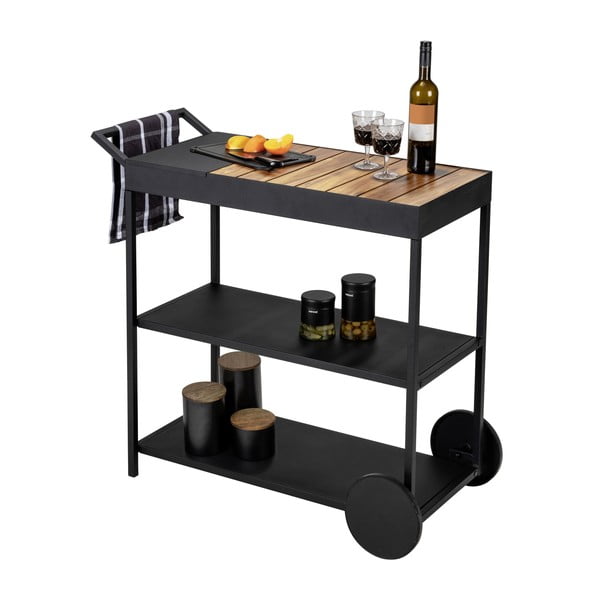 Servírovací stolík na kolieskach s doskou z akácie 40x80 cm Miro - Wenko-image-3