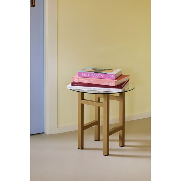 Okrúhly odkladací stolík so sklenenou doskou ø 40 cm Elevate – Hübsch-image-1