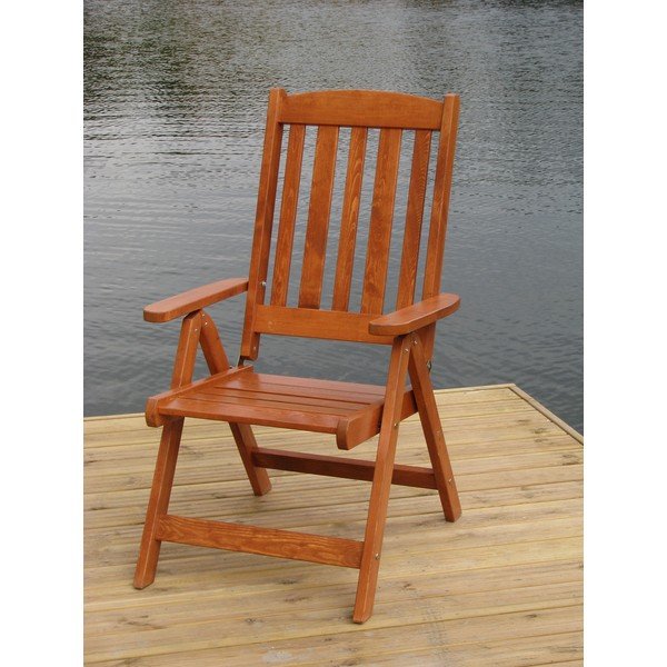 Hnedá drevená záhradná stolička Luisa – Rojaplast-image-1