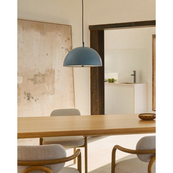 Modré závesné svietidlo s kovovým tienidlom ø 39,5 cm Catlar – Kave Home-image-1