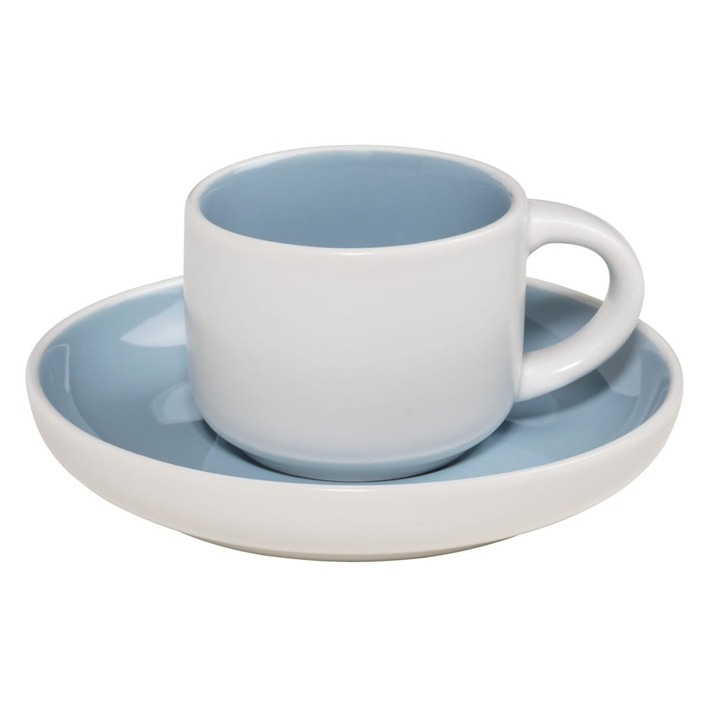 Modro-biely porcelánový hrnček na espresso s tanierikom Maxwell & Williams Tint, 100 ml