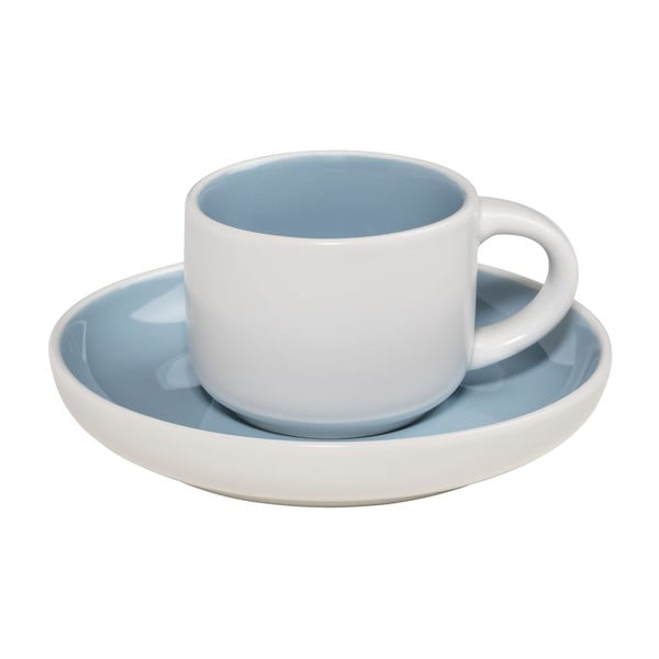 Modro-biely porcelánový hrnček na espresso s tanierikom Maxwell & Williams Tint, 100 ml