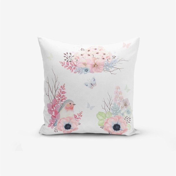 Obliečka na vankúš s prímesou bavlny Minimalist Cushion Covers Special Design Bird Modern, 45 × 45 cm