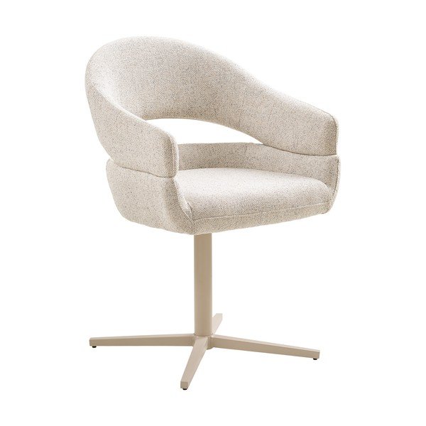 Krémovobiele čalúnené jedálenské kreslá v súprave s podrúčkami 2 ks Dover – House Nordic