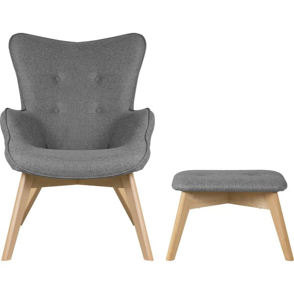 Sivé kreslo s podnožkou Niko – Ropez-image-2