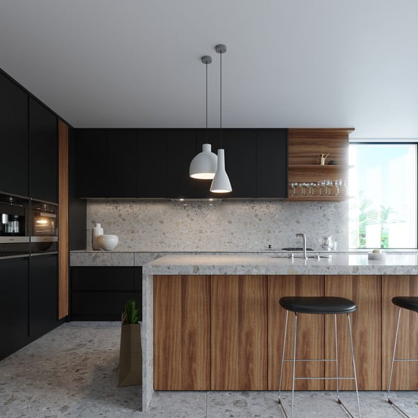 Svetlosivé závesné svietidlo s betónovým tienidlom ø 17 cm Mattia – Sollux-image-1