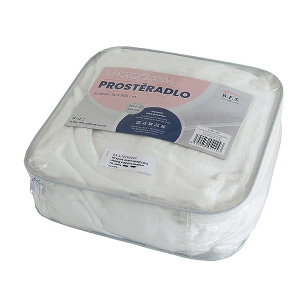 Biela plachta z mikroflanelu 180x200 cm Exclusive – B.E.S.-image-1