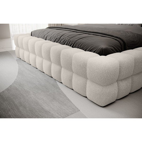 Biela čalúnená dvojlôžková posteľ s úložným priestorom s roštom 180x200 cm Dizzle – ELTAP-image-3