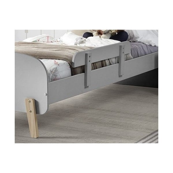 Sivá zábrana k postieľke z masívneho borovicového dreva Vipack Kiddy-image-1