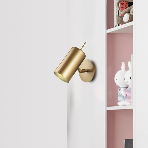 Nástenné svietidlo v zlatej farbe Squid Lighting Geo, výška 23 cm-image-3