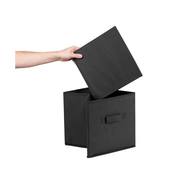 Čierny látkový úložný box 31x31x31 cm – Compactor-image-1