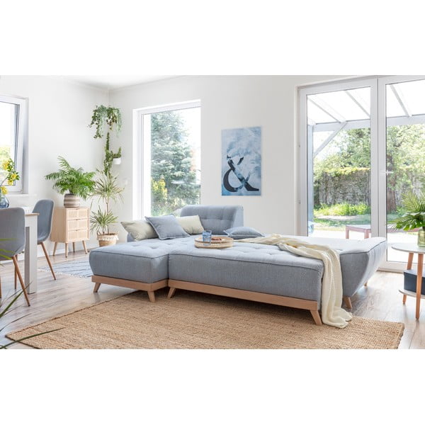 Svetlomodrá rozkladacia variabilná rohová pohovka Miuform Dazzling Daisy-image-4