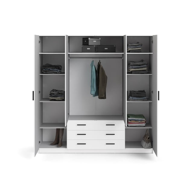 Biela šatníková skriňa 196x200 cm Sprint – Tvilum-image-2