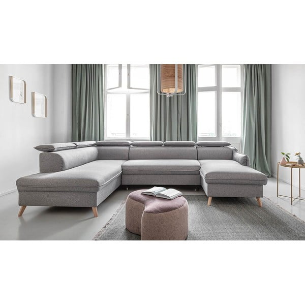 Svetlosivá rozkladacia rohová pohovka (ľavý roh) Sweet Harmony – Miuform-image-3