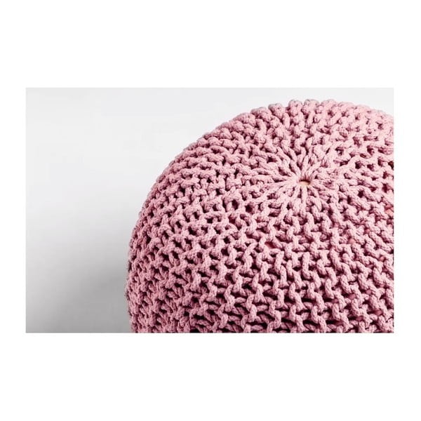 Ružový pletený taburet Jagger – Bonami Essentials-image-2