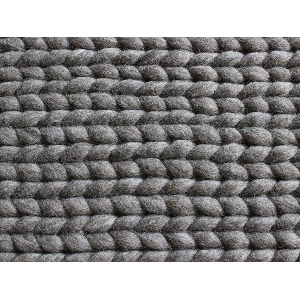Orechovohnedý pletený vlnený koberec Wooldot Braided rugs, 170 x 240 cm-image-3