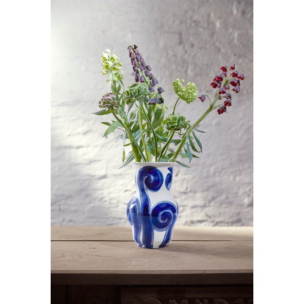 Modrá ručne maľovaná váza z kameniny Tulle – Kähler Design-image-1