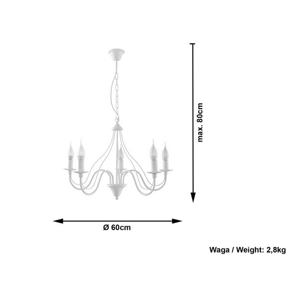 Biele stropné svietidlo Sollux Floriano 5-image-1