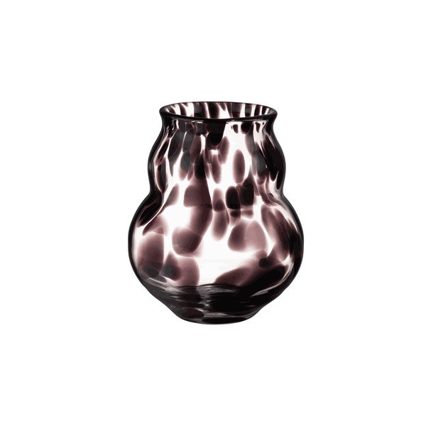 Tmavohnedá sklenená ručne vyrobená váza (výška  22 cm) Dam – noo.ma