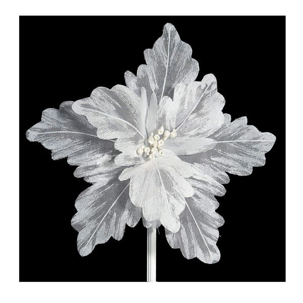 Biela vianočná plastová dekorácie v tvare kvetu DecoKing Chloe