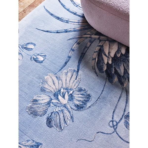 Svetlomodrý vlnený koberec 300x400 cm Talwin – Agnella-image-2
