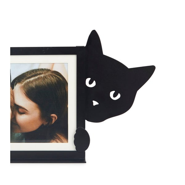 Čierny kovový stojací rámček 36x16 cm Hidden Cat – Balvi-image-1
