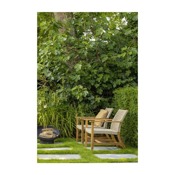 Drevené záhradné kreslo v béžovej a prírodnej farbe Copper - Exotan-image-2