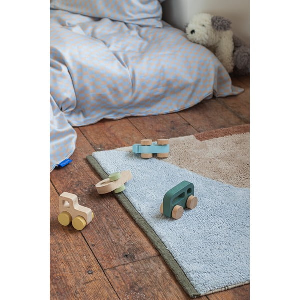 Bavlnený prateľný behúň vo svetlomodrej a béžovej farbe 70x150 cm Figura – Mette Ditmer Denmark-image-1