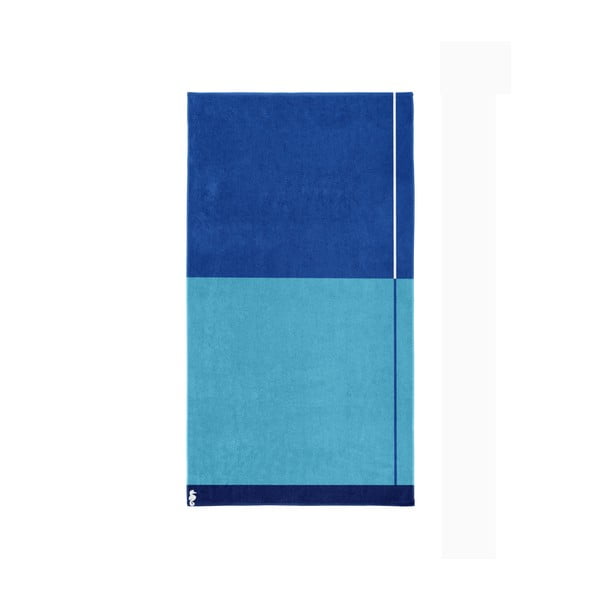Modrá bavlnená osuška Seahorse Block, 180 × 100 cm