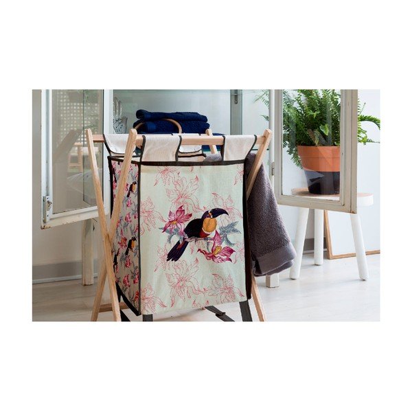 Úložný kôš s konštrukciou z borovicového dreva Madre Selva Toucan, 60 l-image-1