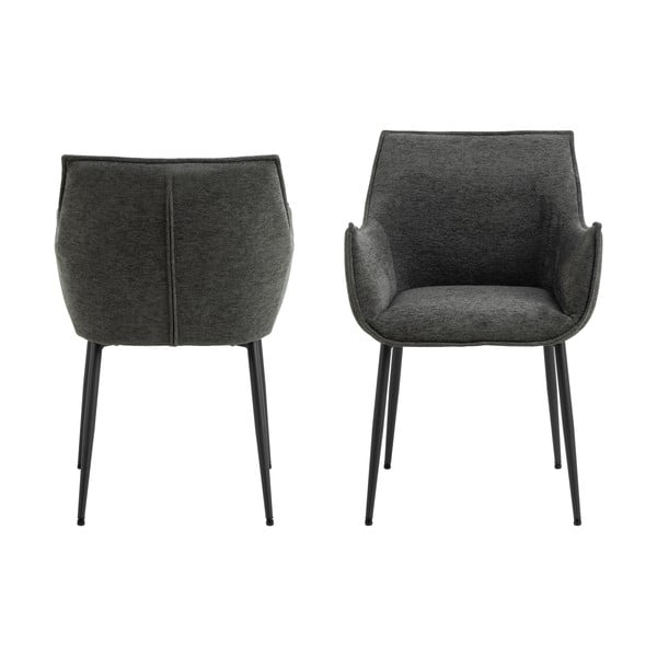 Tmavosivé čalúnené jedálenské kreslo Bonita – Actona-image-4