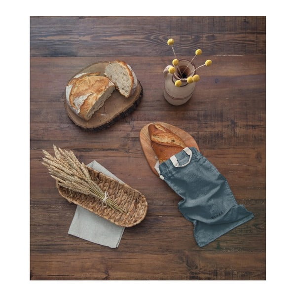 Látkový vak na chlieb s prímesou ľanu Really Nice Things Bag Blue Sky, výška 42 cm-image-1