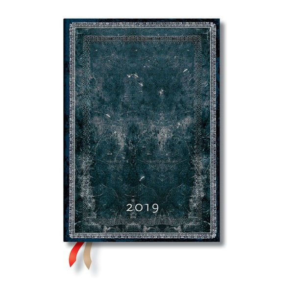 Diár na rok 2019 Paperblanks Midnight Steel, 13 x 18 cm