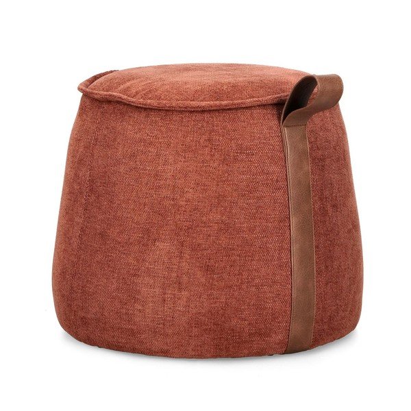 Ženilkový taburet v terakotovej farbe Anila – Bizzotto