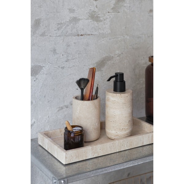 Béžový kamenný téglik na zubné kefky Travertine – Mette Ditmer Denmark-image-1