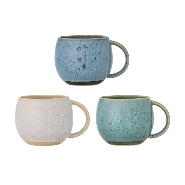 Modré/krémové hrnčeky v súprave 3 ks z kameniny 420 ml Harriet – Bloomingville