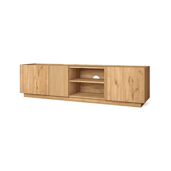TV stolík v dekore duba v prírodnej farbe 180x48 cm Rayana – Marckeric-image-2