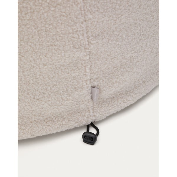 Krémový taburet z textílie buklé Kaeli – Kave Home-image-3