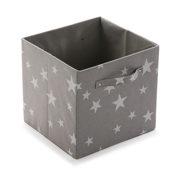 Štvorcový odkladací box Stars Light Grey